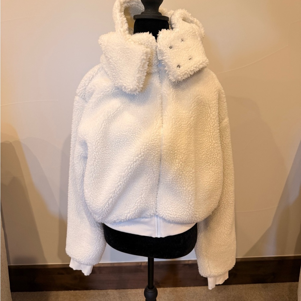 ALO Yoga White Bomber Jacket